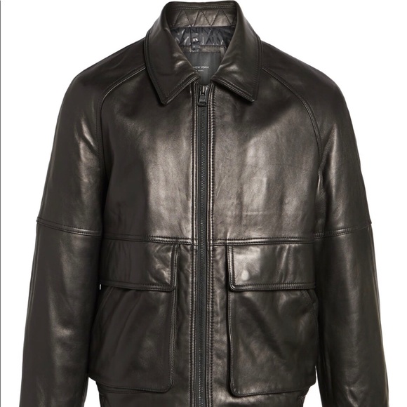 Marc Andrew Lambskin Leather Aviator Jacket - Picture 4 of 5